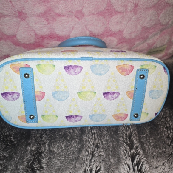 Dooney & Bourke Snow Cone Zip Zip Satchel with blue saffiano leather Euc - Picture 4 of 5